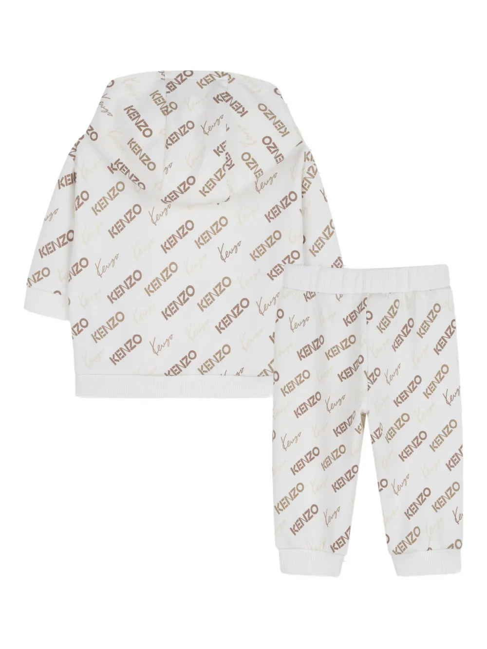  Kenzo Kids Logo-print Tracksuit - Neutrals 