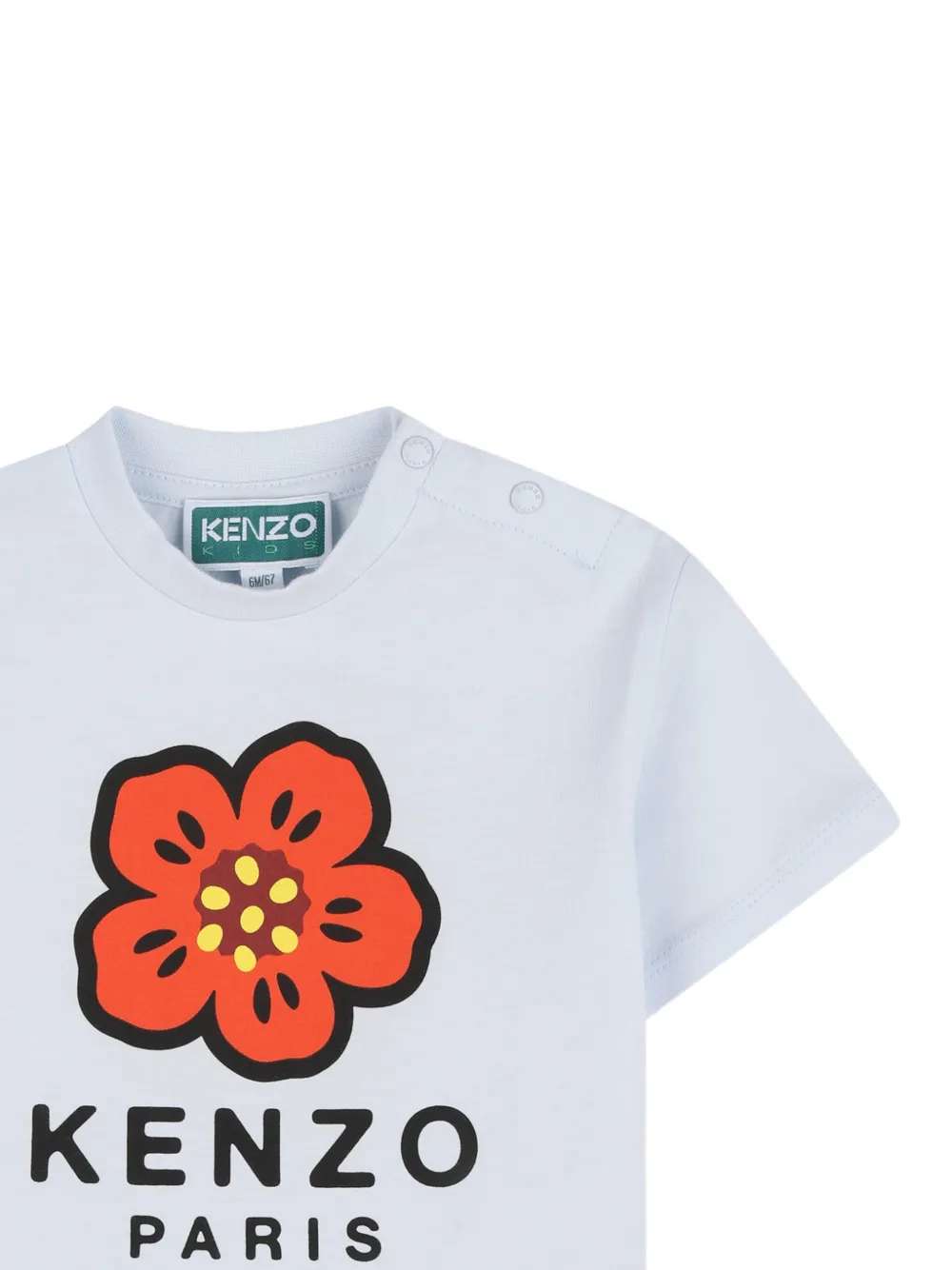 Kenzo Kids T-shirt met bloemenprint Blauw