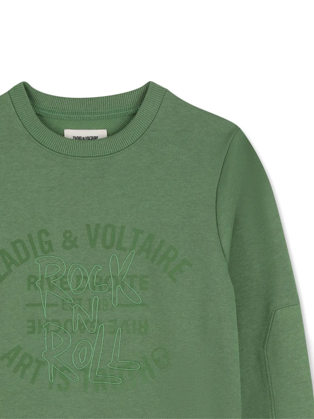 Zadig & Voltaire Kids Sweater met ronde hals en lange mouwen Groen