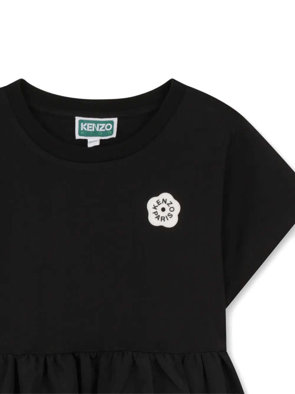 Kenzo Kids Jurk met bloemenpatch Zwart