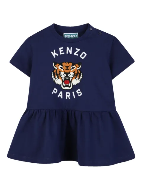 Kenzo Kids Tiger Head ruffled dress