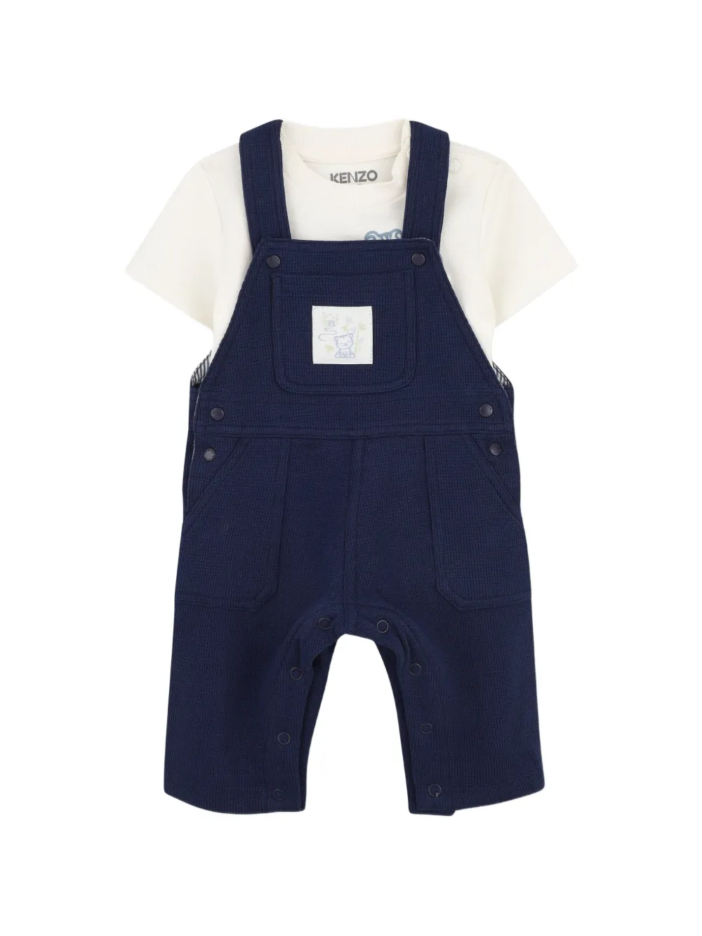 tiger-pocket dungarees set