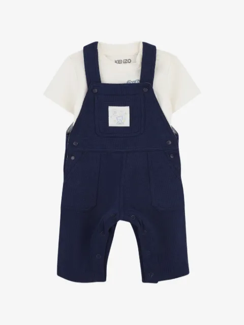 Kenzo Kids tiger-pocket dungarees set