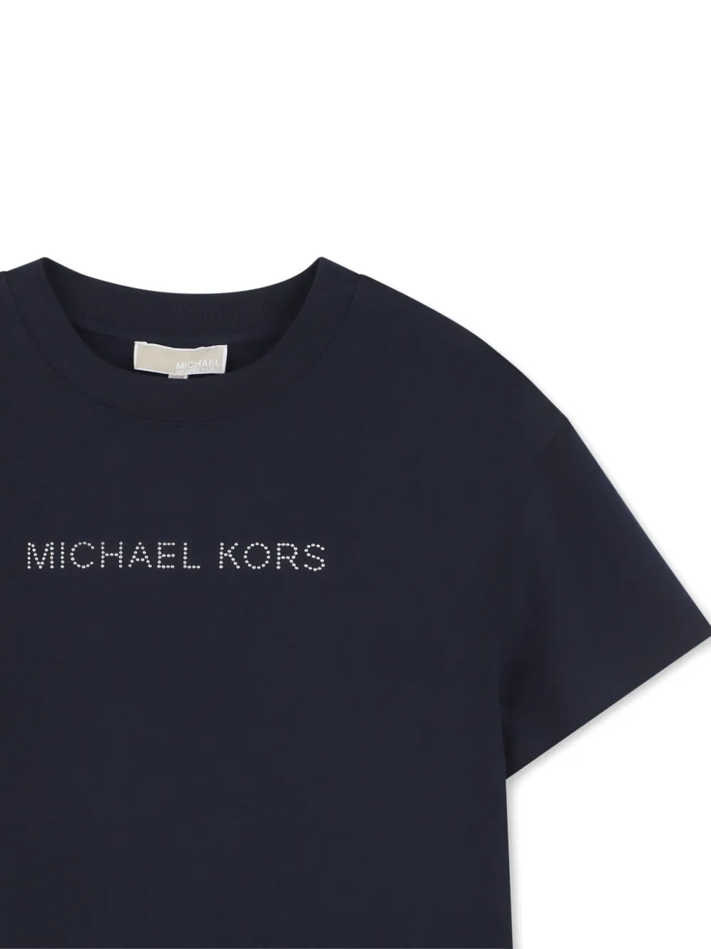 Michael Kors Kids T-shirt met logo van stras Blauw