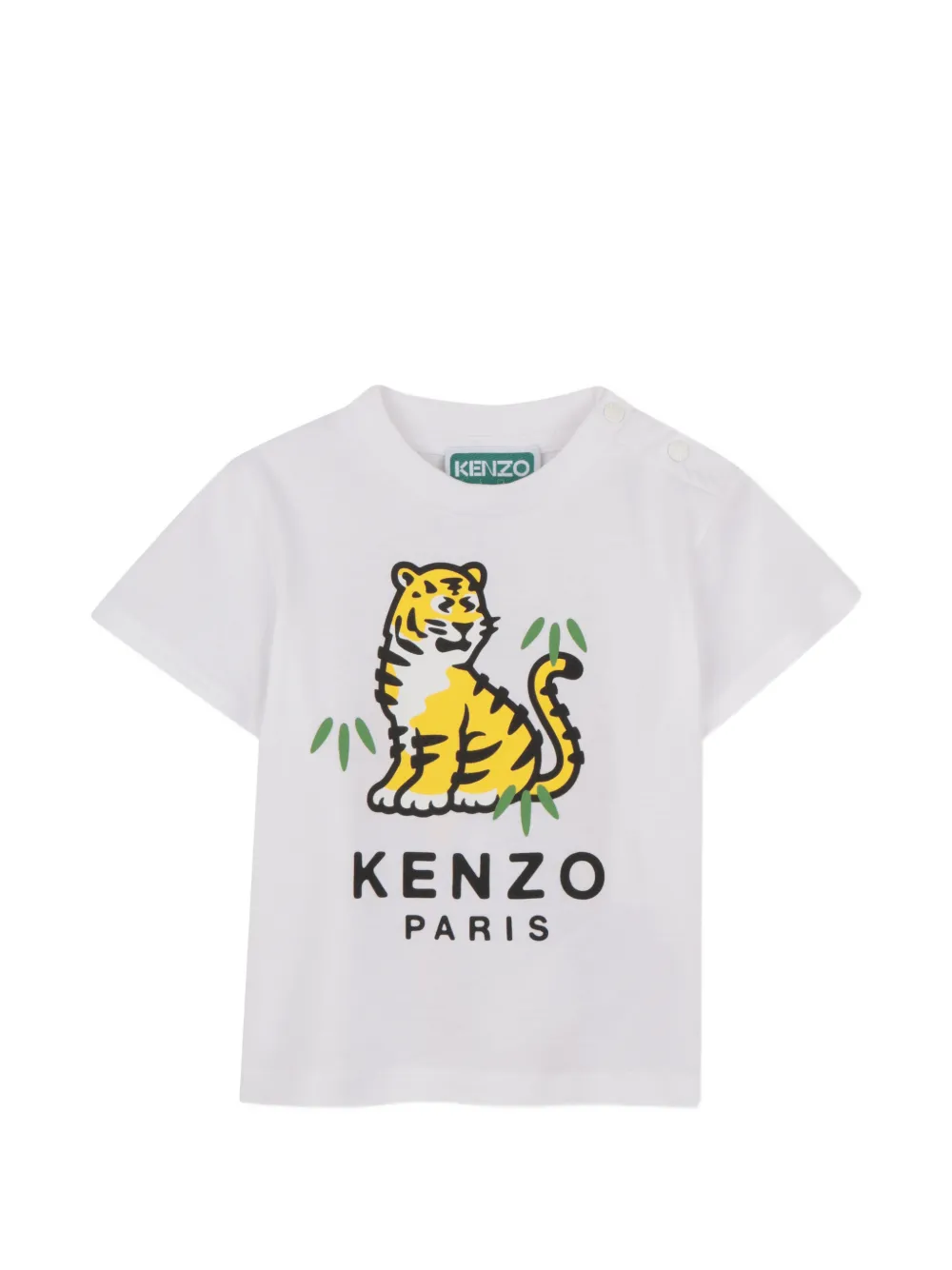 Kenzo Kids T-shirt con stampa tigrata - Bianco
