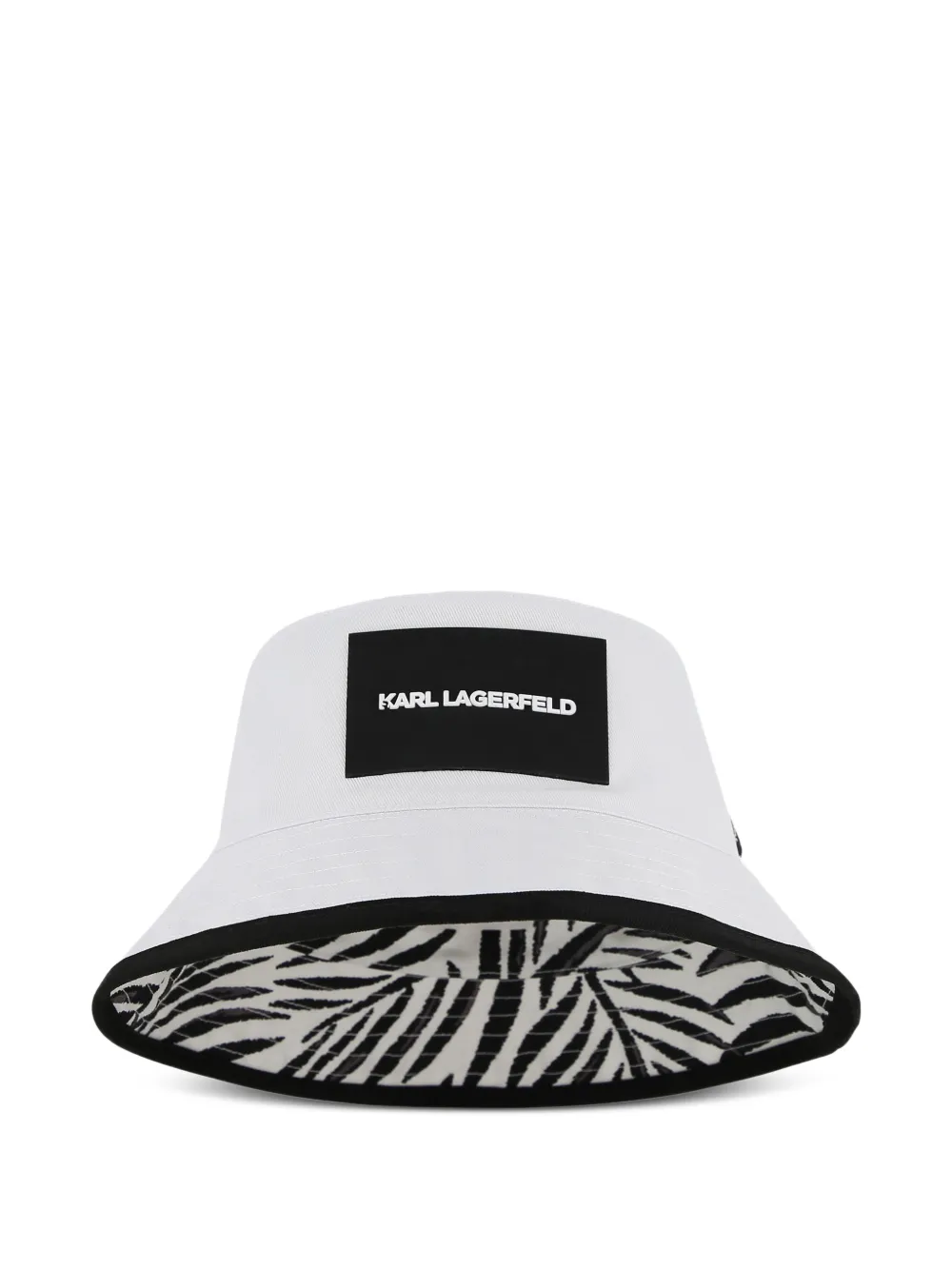  Karl Lagerfeld Kids Zebra Logo Bucket Hat - White 