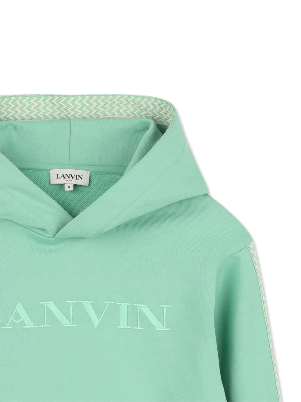 Lanvin Enfant Hoodie met logostreep Groen