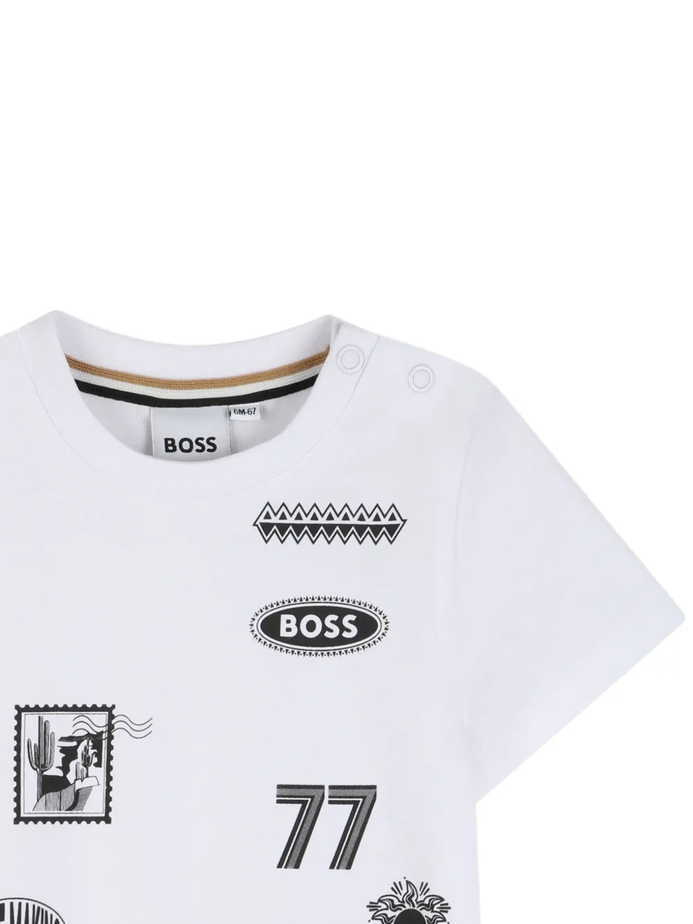 BOSS Kidswear T-shirt met grafische print Wit