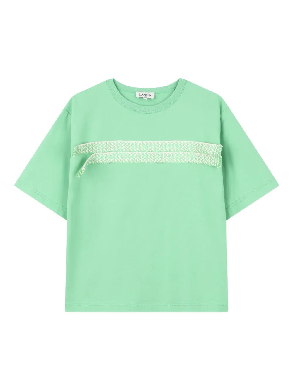 Lanvin Enfant T-shirt con bordo intrecciato - Verde