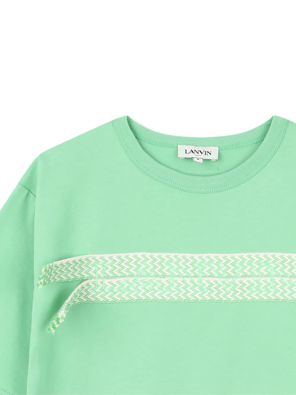 Lanvin Enfant T-shirt met geweven afwerking Groen