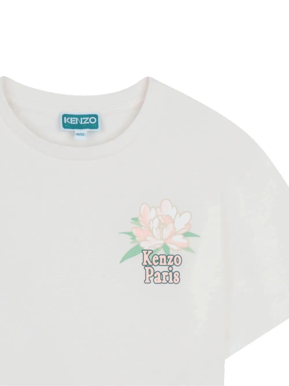 Kenzo Kids T-shirt met bloemendetail Beige