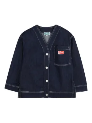 Dolce & Gabbana Kids contrast-stitching logo-patch Denim Jacket