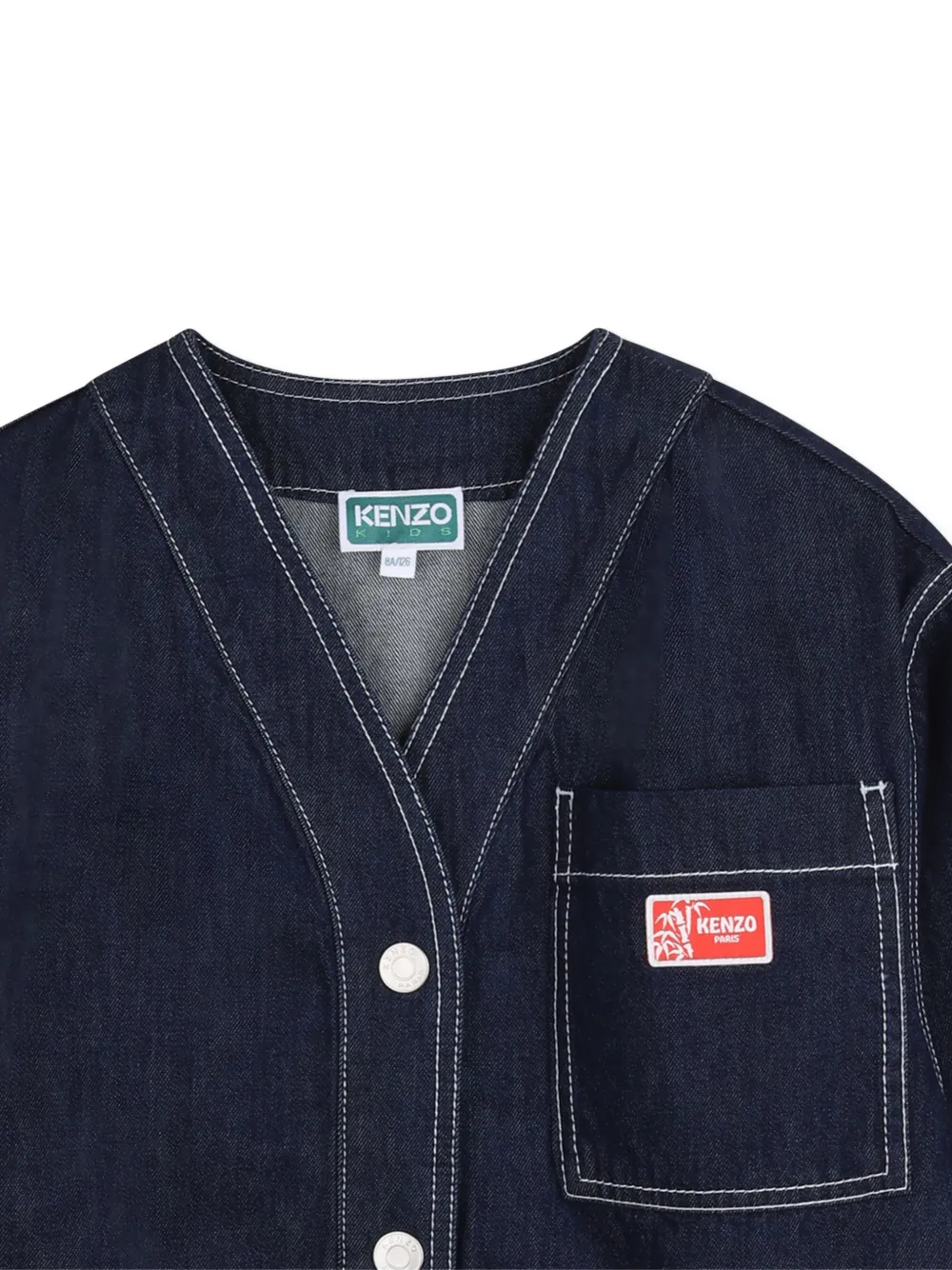  Kenzo Kids Logo-patch Denim Jacket - Blue 