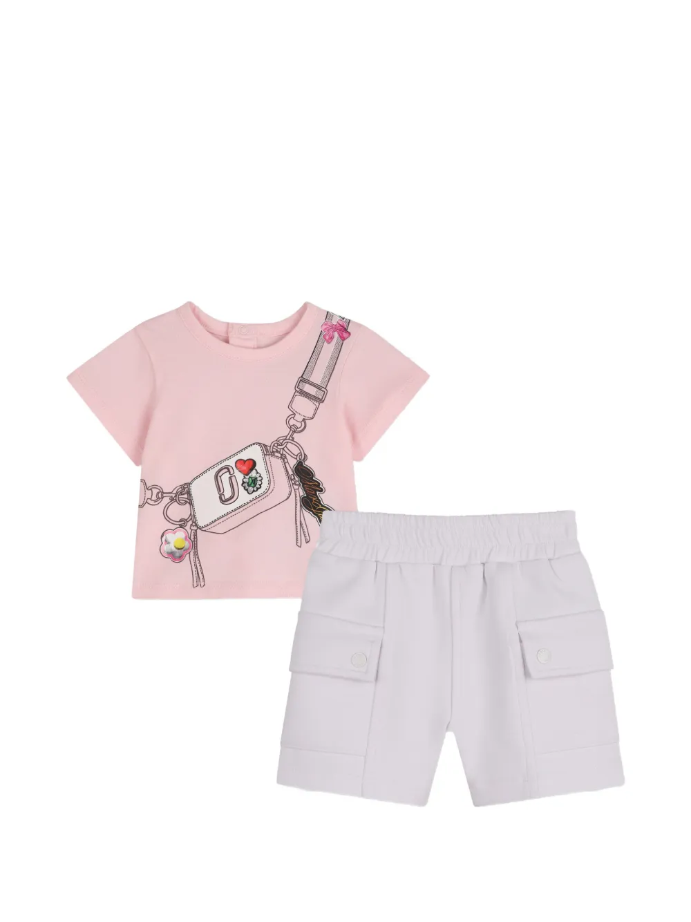Marc Jacobs Kids Set shorts con stampa grafica - Rosa