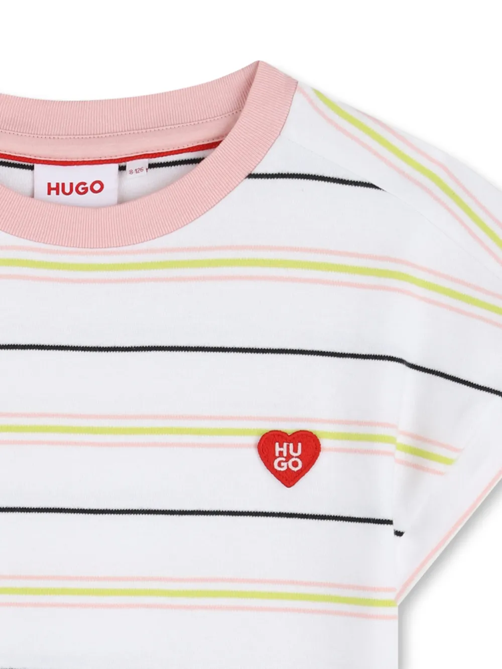 HUGO KIDS Gestreept T-shirt met patroon Wit