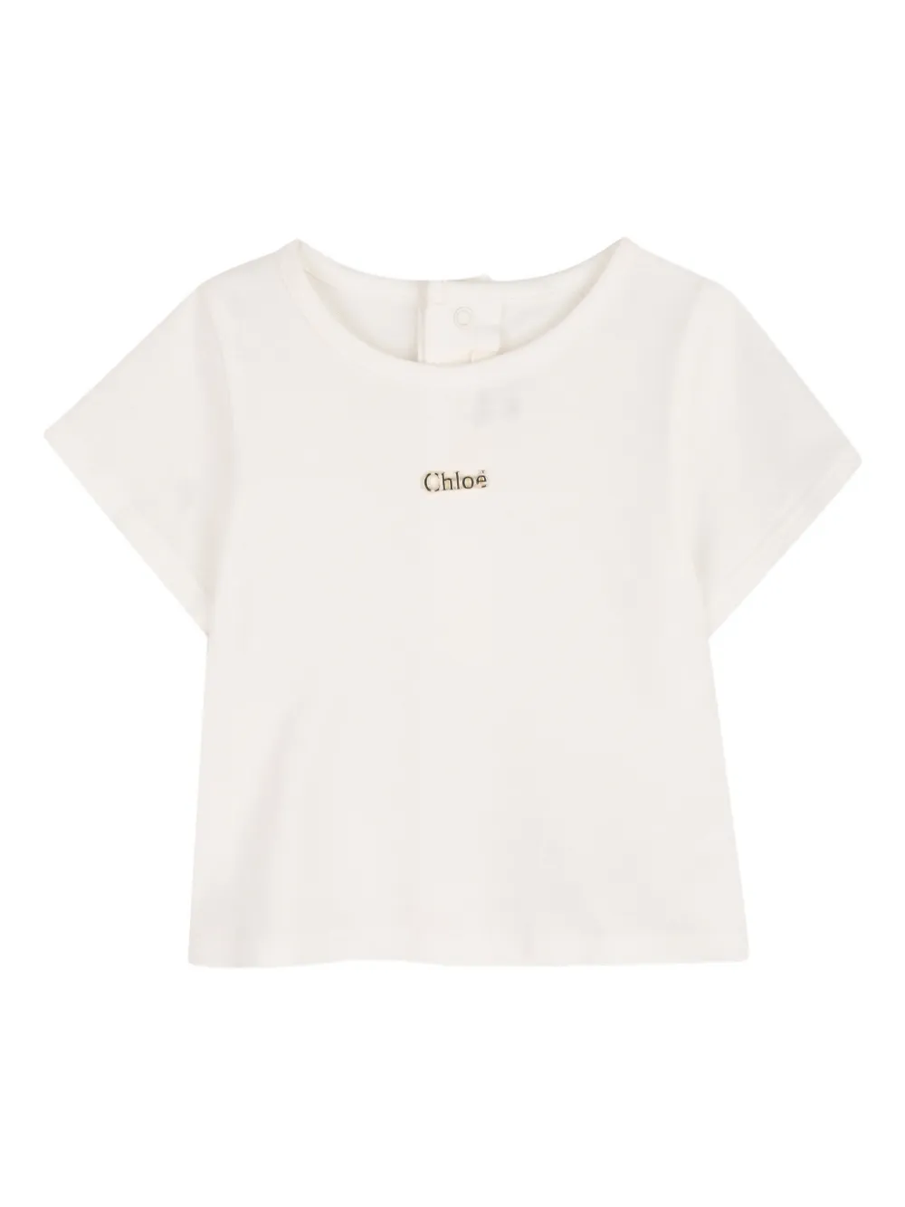  Chloé Kids Floral Ruffled Bodysuit - White 