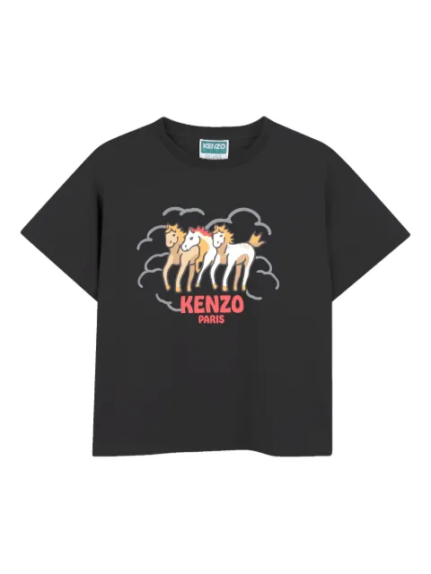 Kenzo Kids playera con caballos estampados