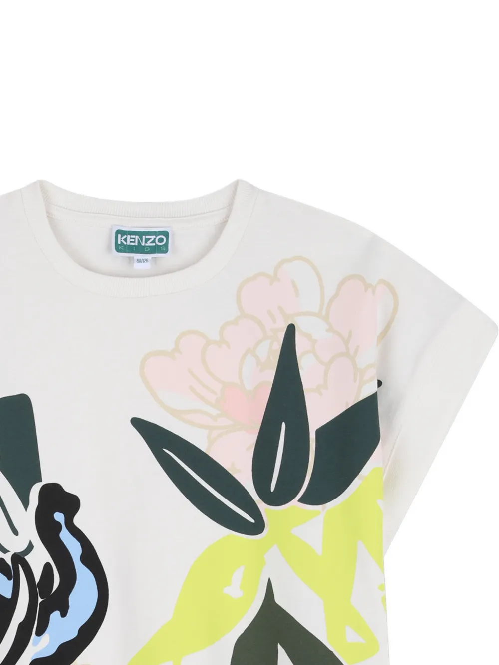 Kenzo Kids Shiftjurk met bloemenprint Beige