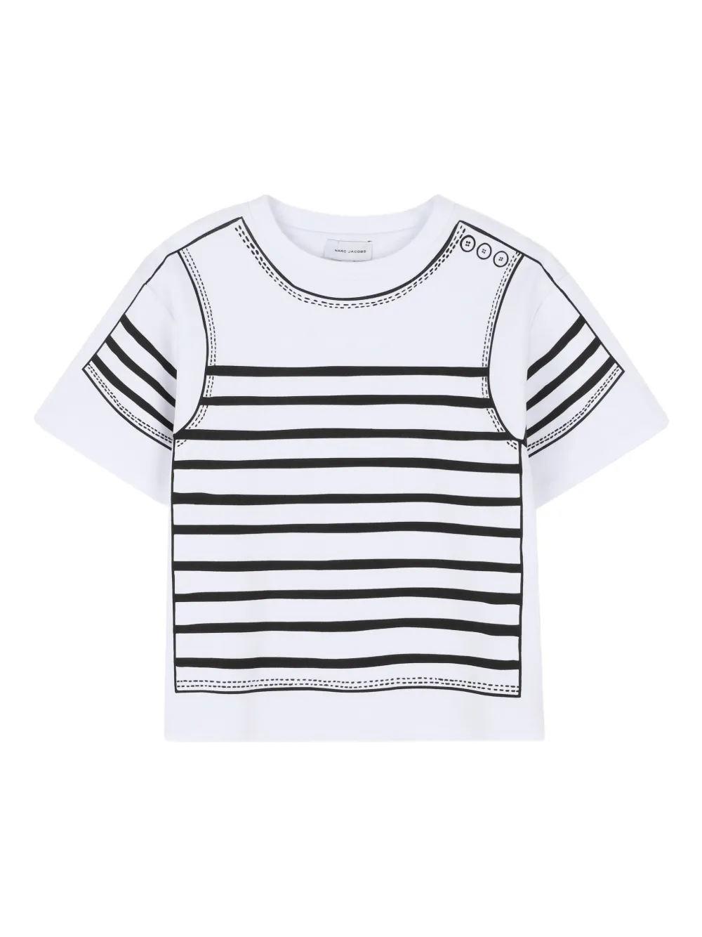 Marc Jacobs Kids striped print T-shirt - Bianco