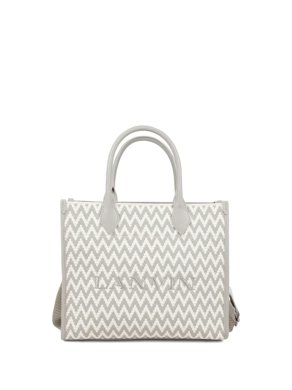 Lanvin Enfant zigzag embroidered tote bag - Toni neutri