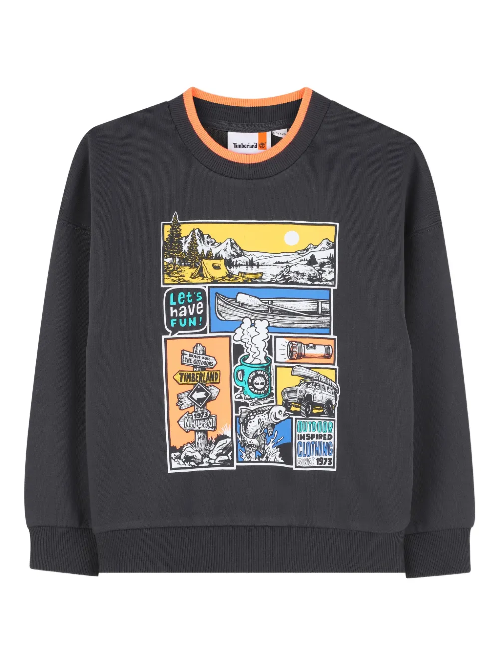 Timberland Kids graphic-print sweatshirt - Grigio