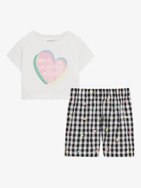 Billieblush heart-print shorts set (set of two)
