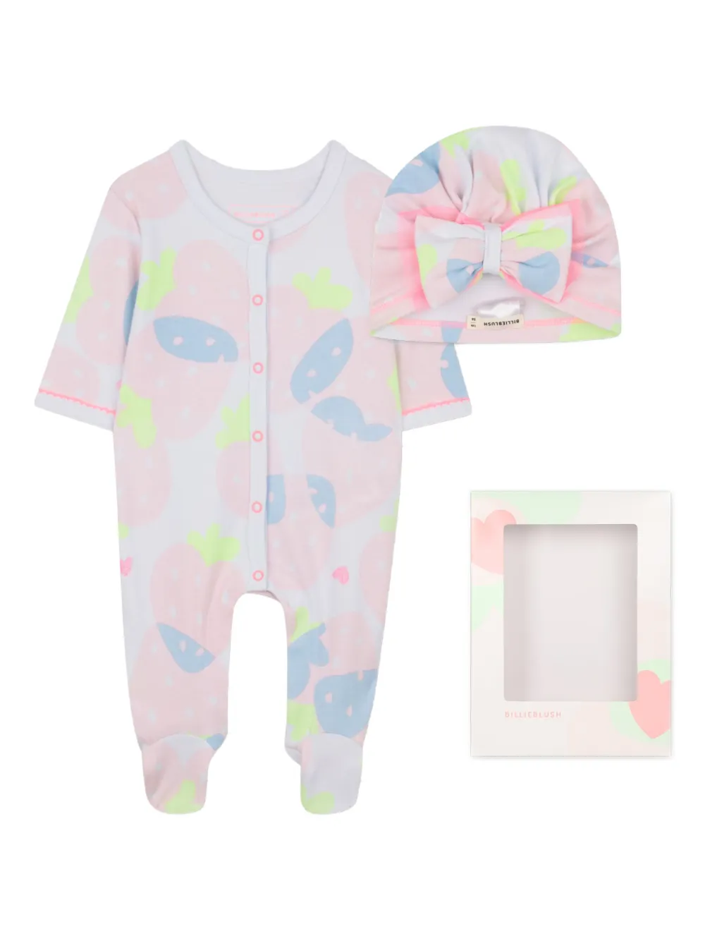 Billieblush strawberry-print babygrow set - Weiß