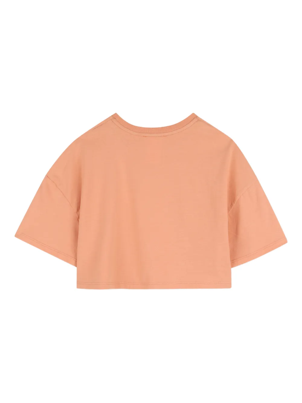 Chloé Kids Cotton name T-shirt Oranje