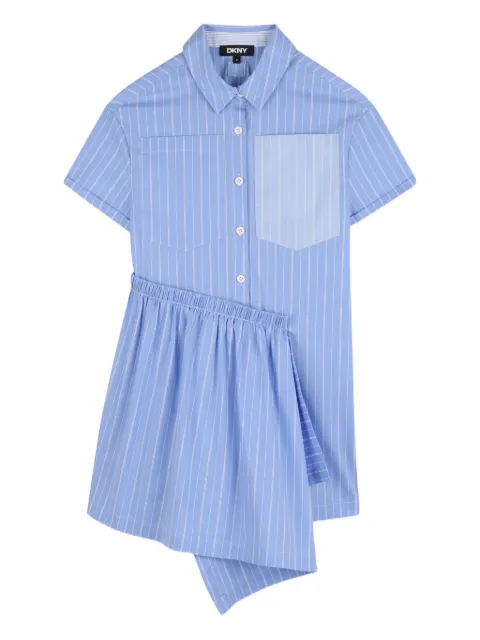 Dkny Kids vestido asimétrico con rayas estampadas
