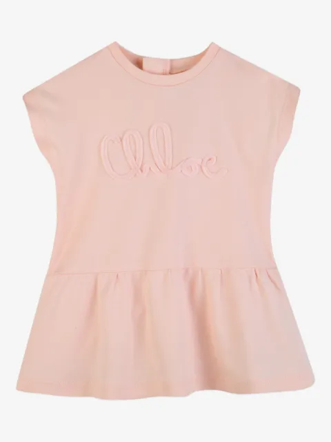 Chloé Kids logo刺绣连衣裙