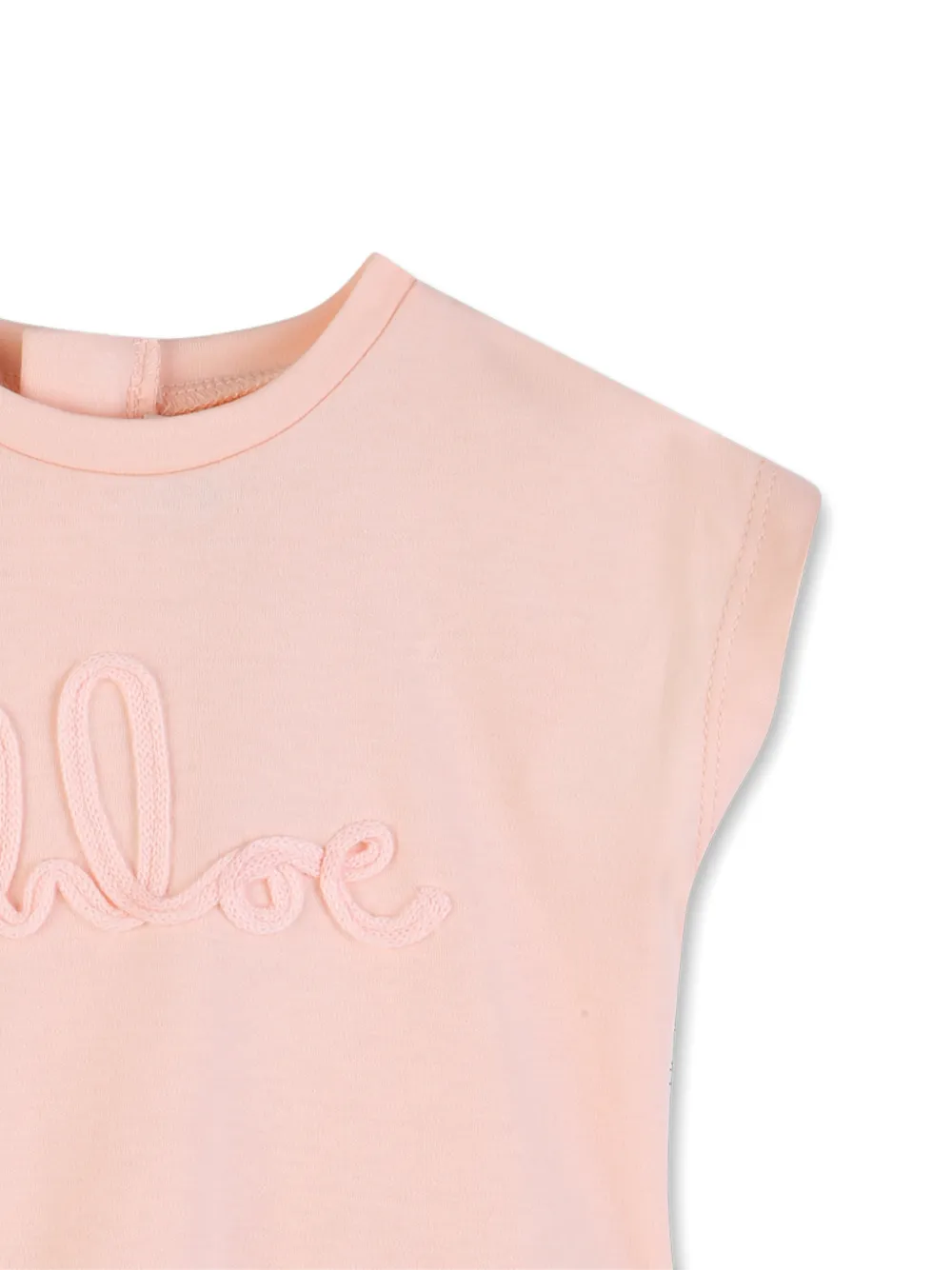 Chloé Kids Jurk met geborduurd logo Roze