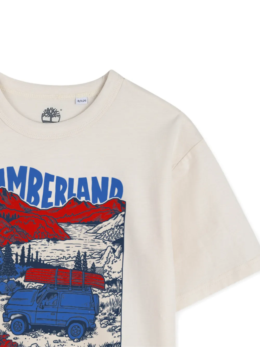 Timberland Kids T-shirt met grafische print Beige