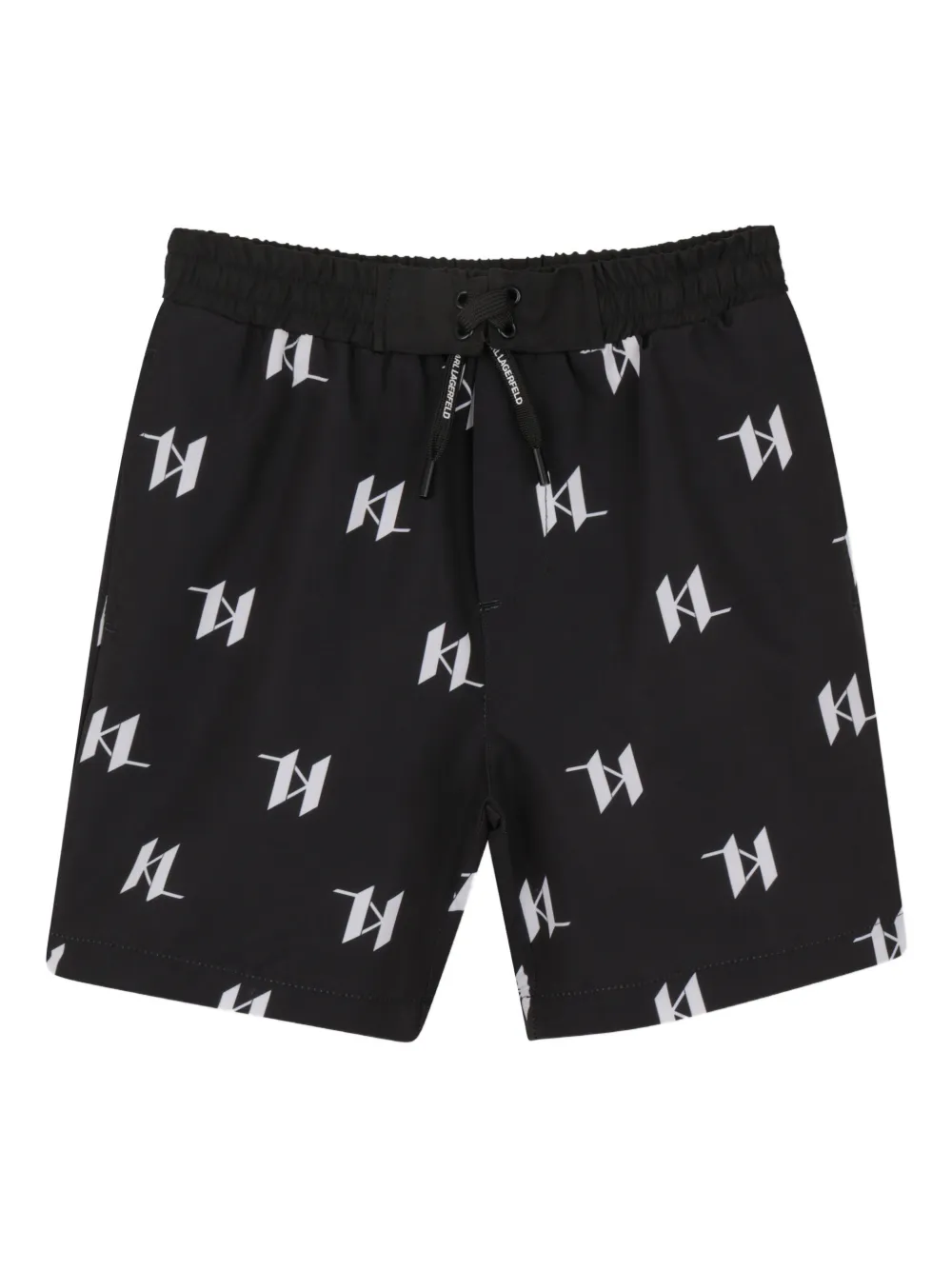 Karl Lagerfeld Kids logo-print swim shorts - Nero