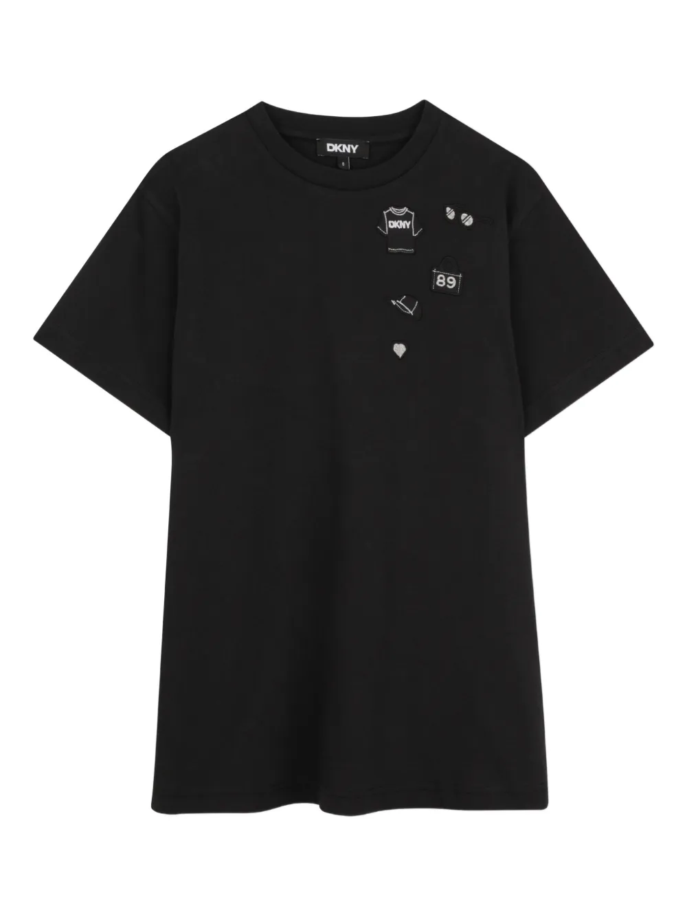 Dkny Kids Abito modello T-shirt con logo - Nero