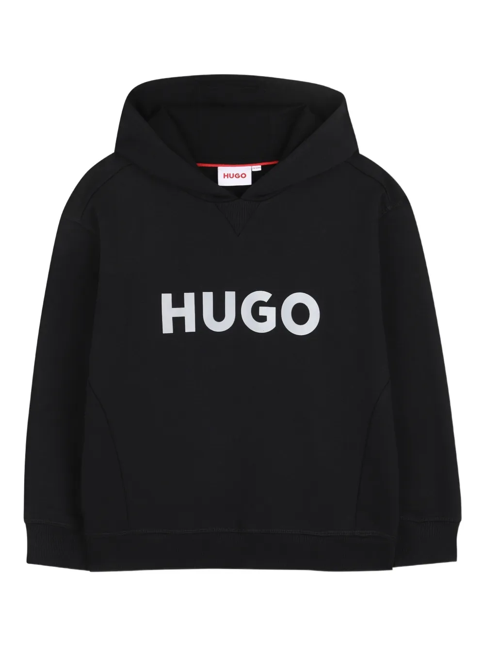 HUGO KIDS Felpa con cappuccio e logo - Nero