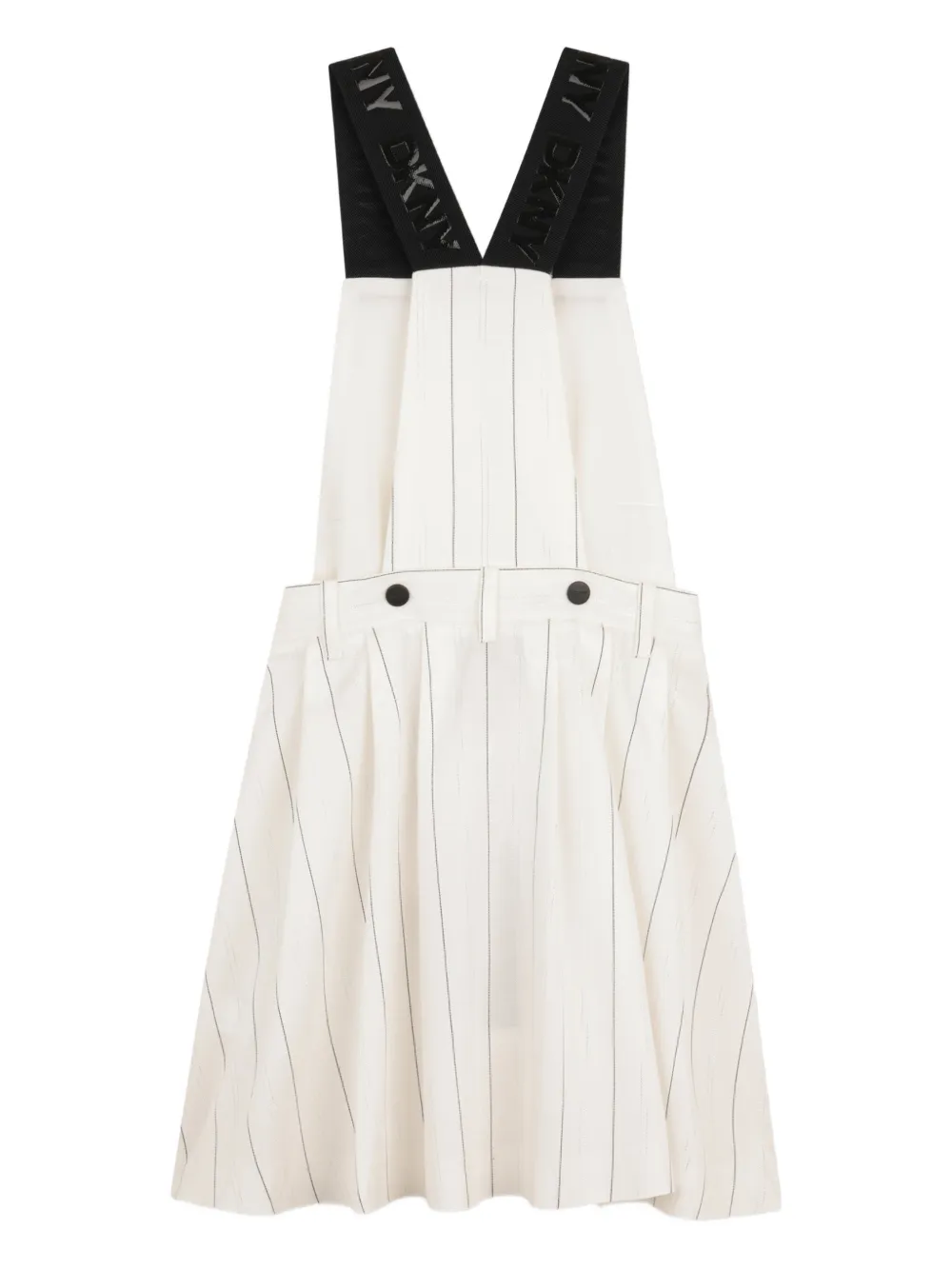 Dkny Kids Jurk met krijtstreep en knoopdetail Wit