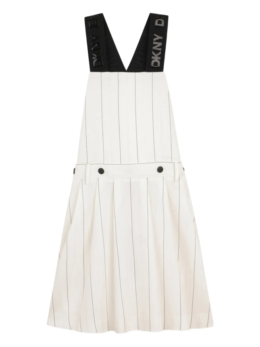 Dkny Kids pinstripe button-detail dress - Bianco