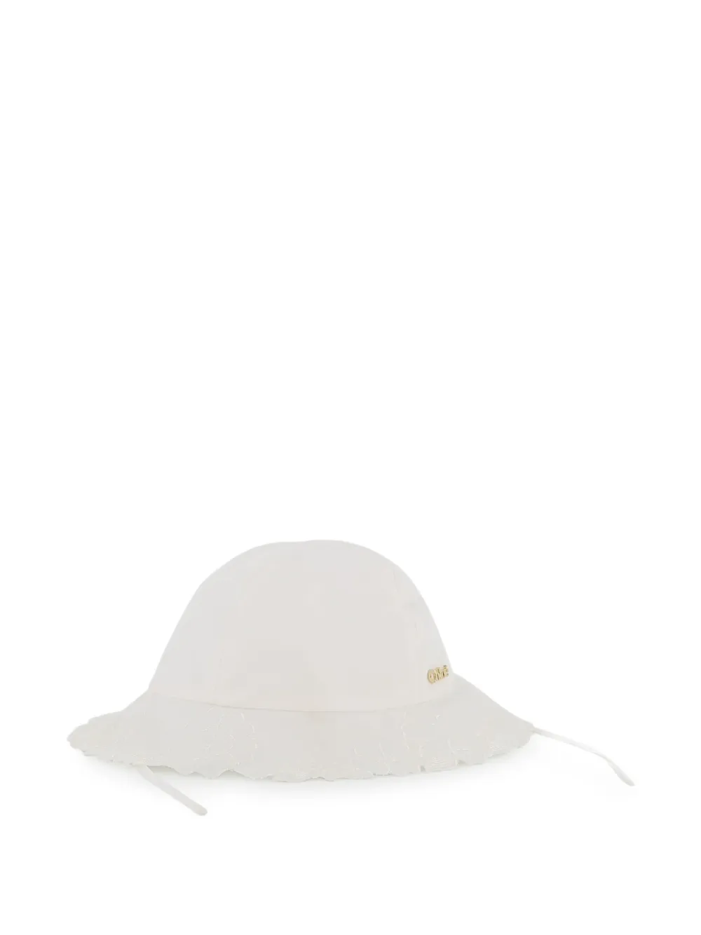  Chloé Kids Floral-edge Hat - White 