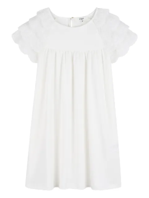 Chloé Kids vestido de encaje con volantes