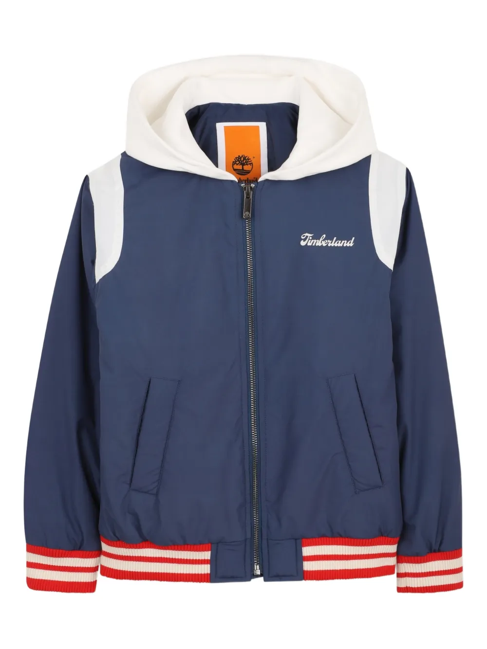 Timberland Kids logo-print hooded jacket - Blu
