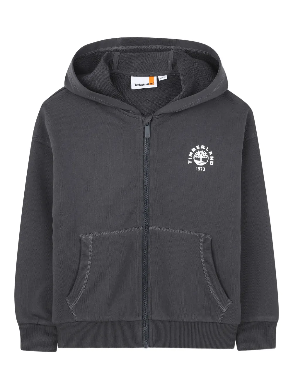 Timberland Kids logo zip hoodie - Grigio