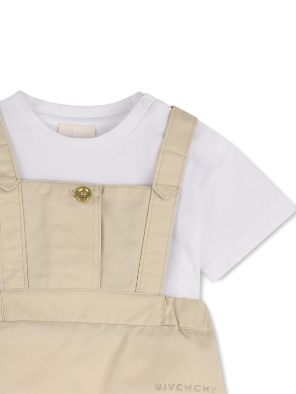 Givenchy Kids T-shirt en jurk set met korte mouwen Beige