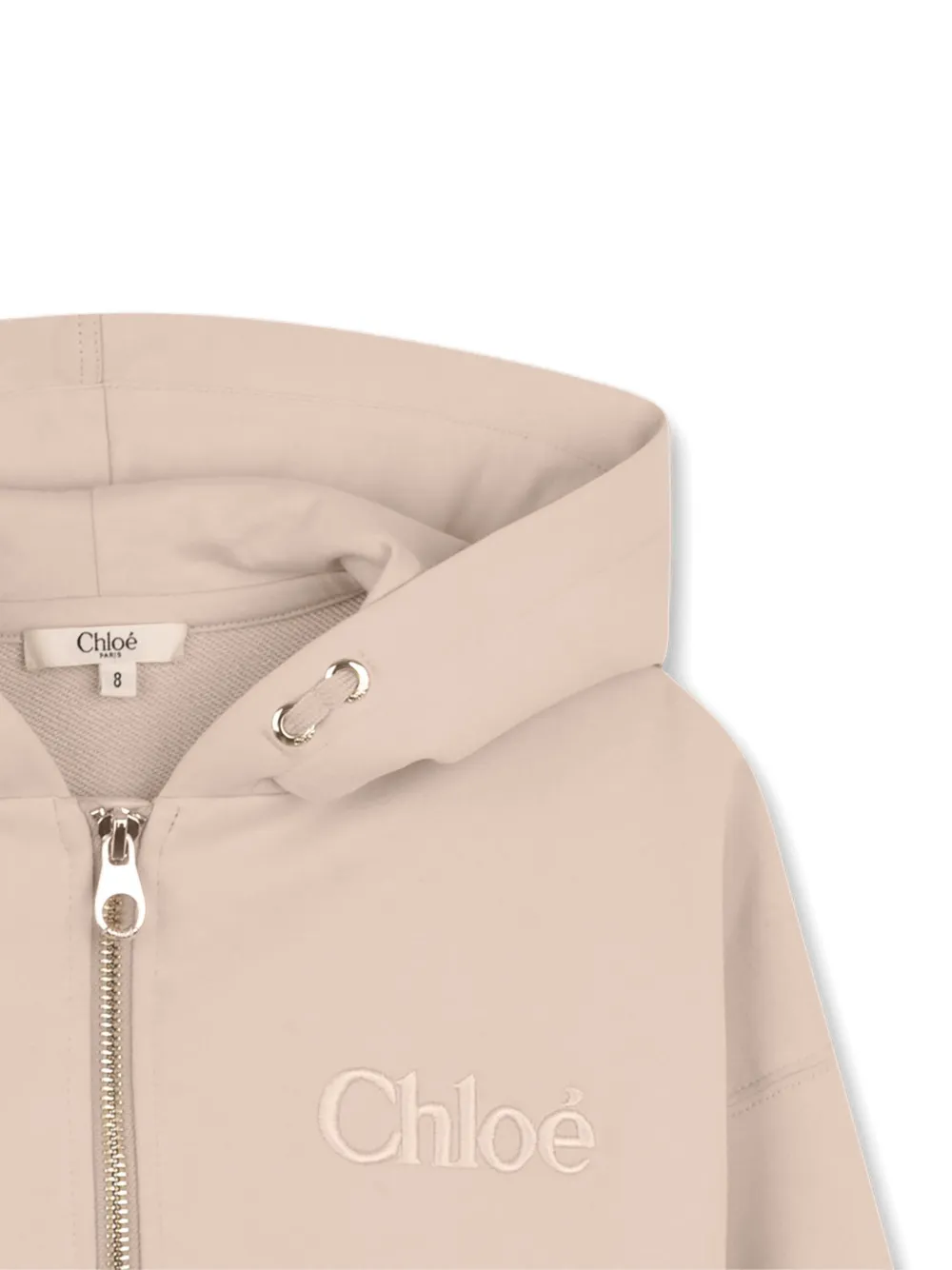 Chloé Kids Hoodie met rits Beige