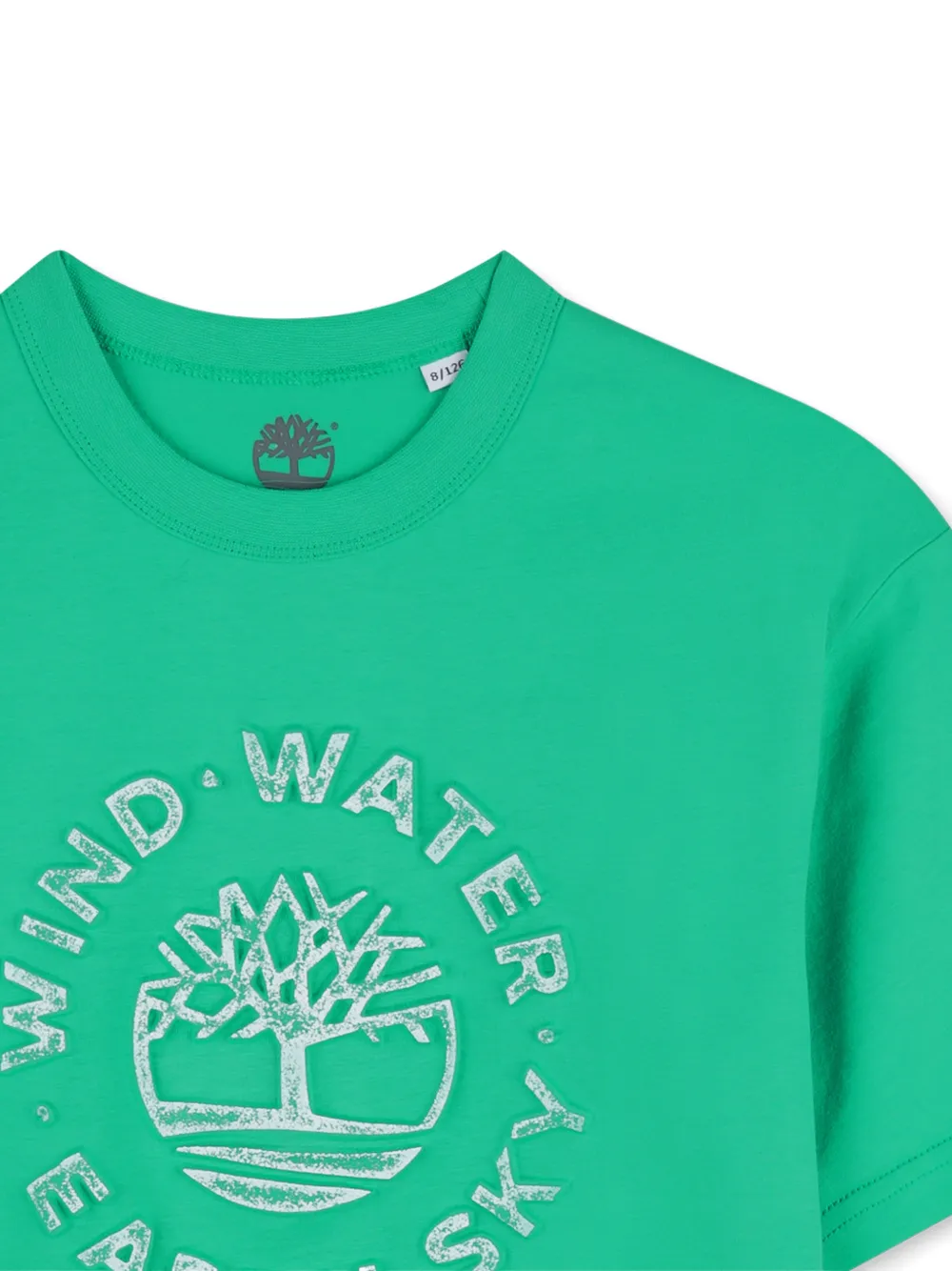 Timberland Kids T-shirt met ronde hals en grafische print Groen