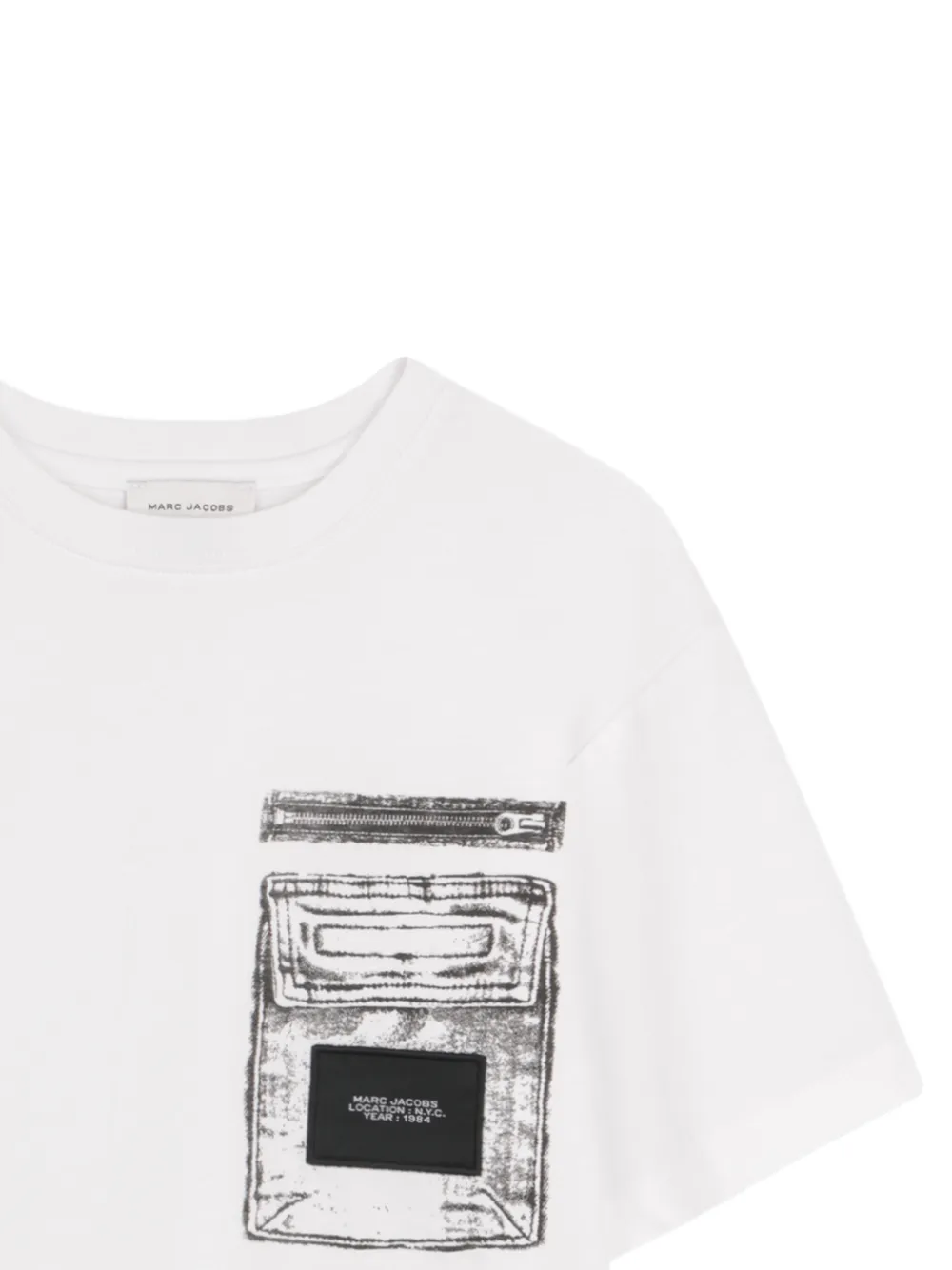 Marc Jacobs Kids T-shirt met zak met print Wit