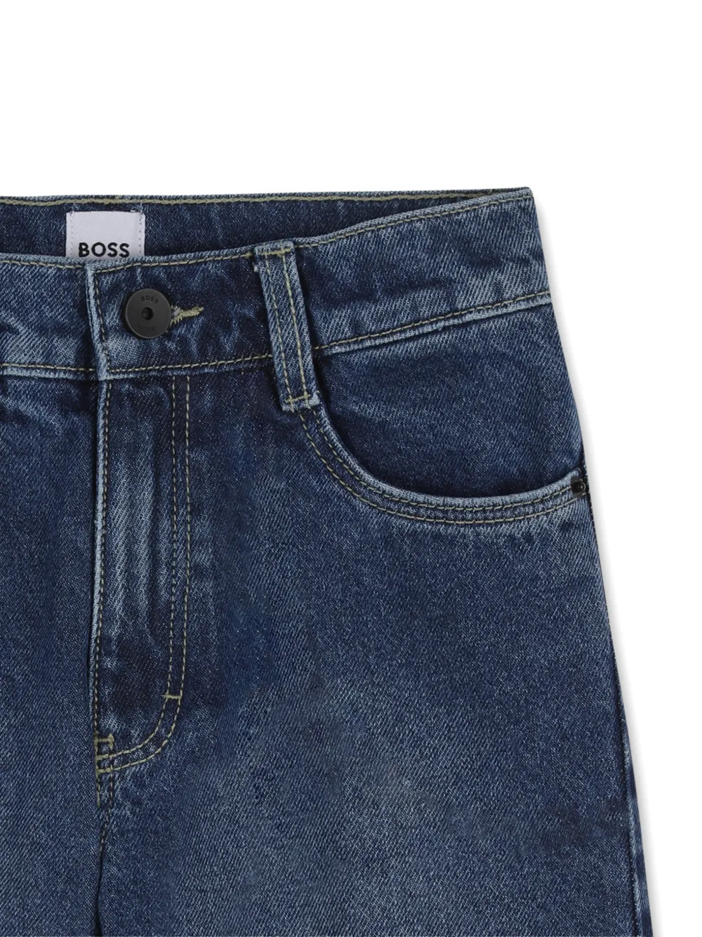 BOSS Kidswear Spijkershorts met zak Blauw