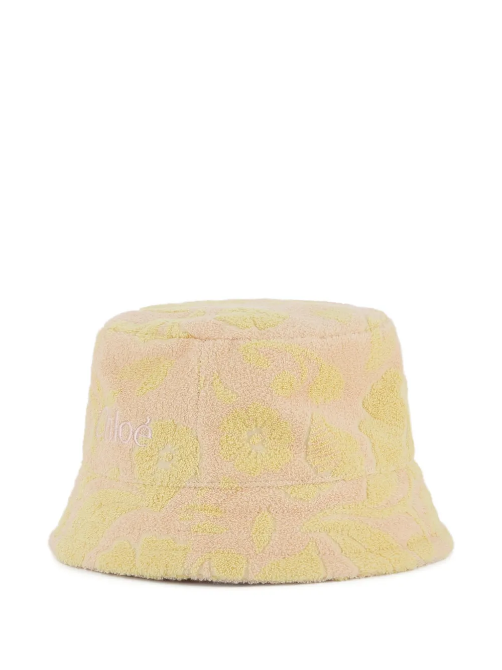  Chloé Kids Floral-motif Logo-embroidered Bucket Hat - Neutrals 