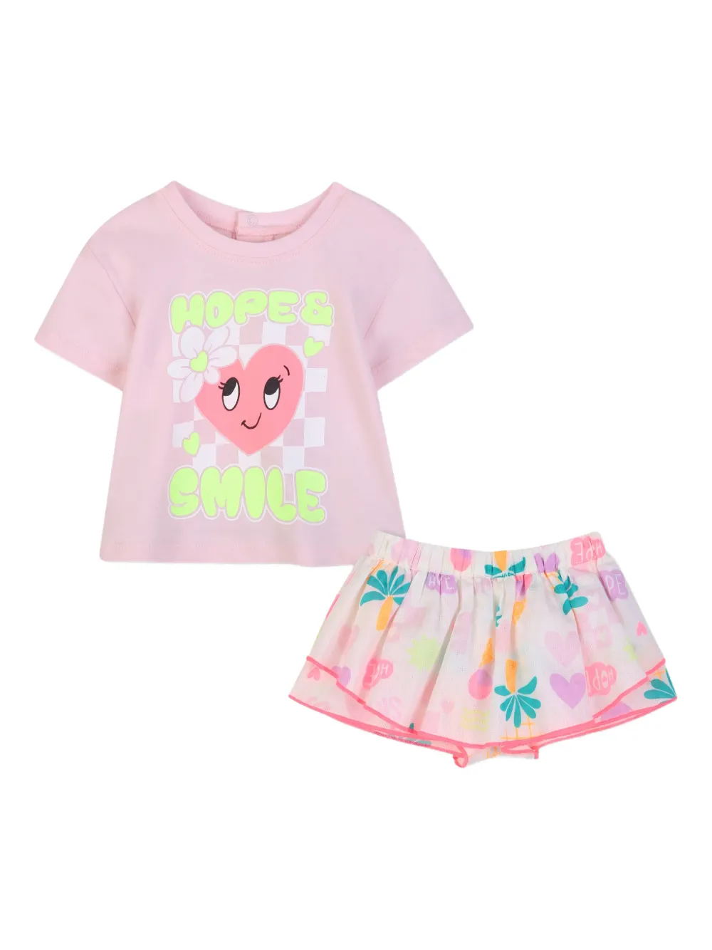 Billieblush Set shorts con stampa grafica - Rosa