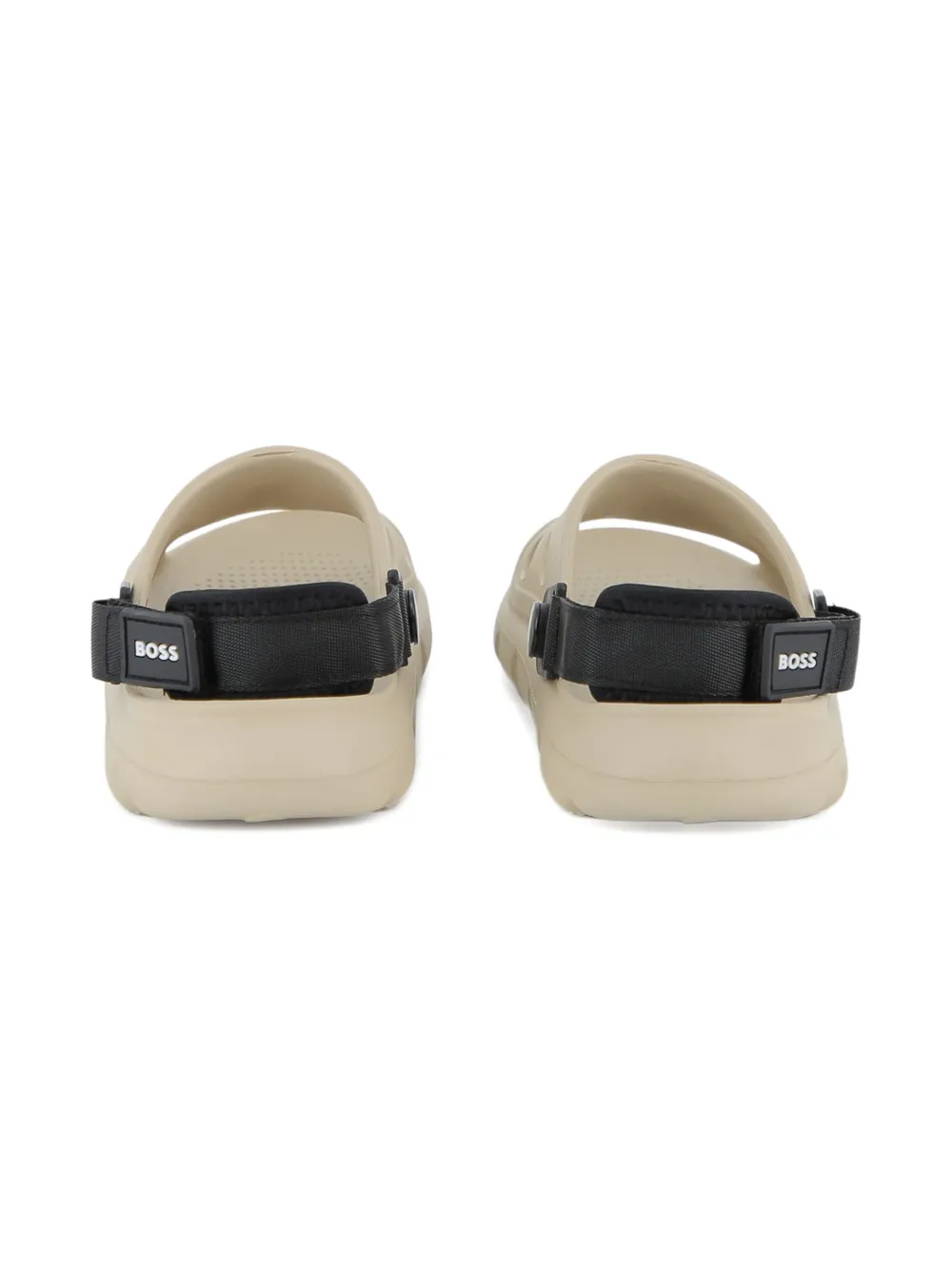BOSS Kidswear Sandalen met logoplakkaat Beige