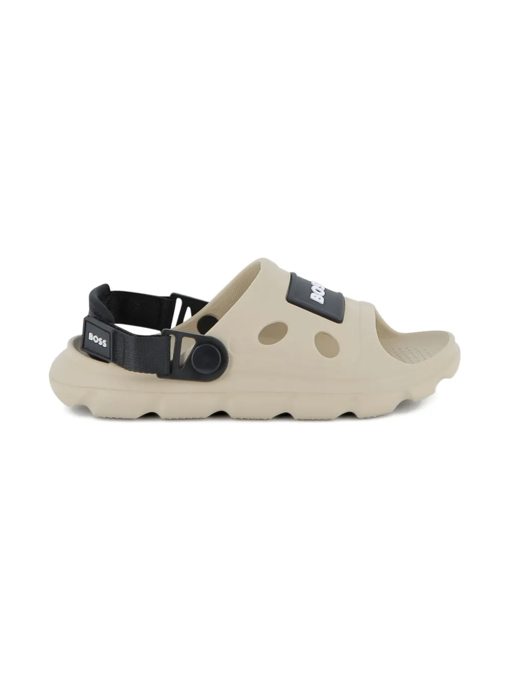 BOSS Kidswear Sandalen met logoplakkaat Beige